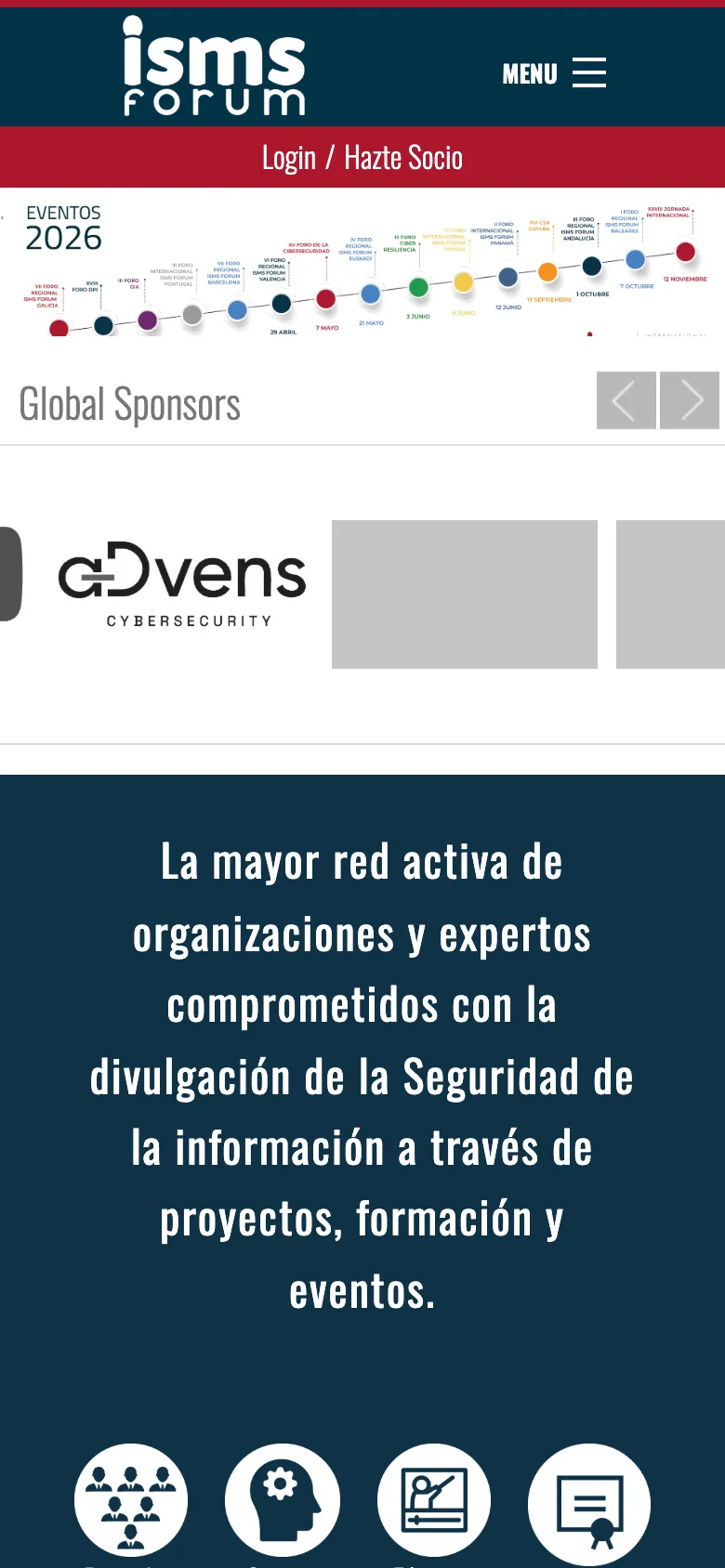 La web de ISMS Forum en el móvil