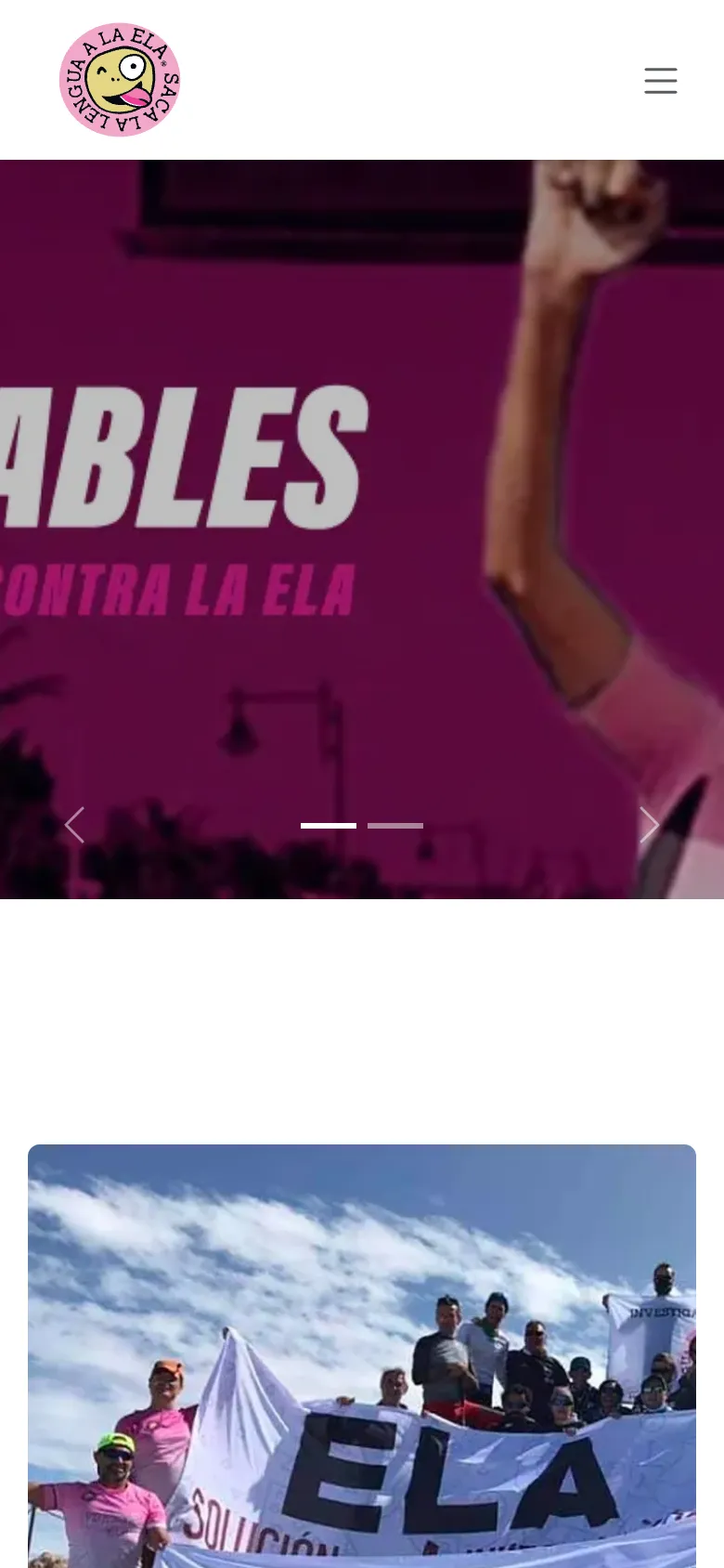 La web de Saca la Lengua a la ELA en el móvil